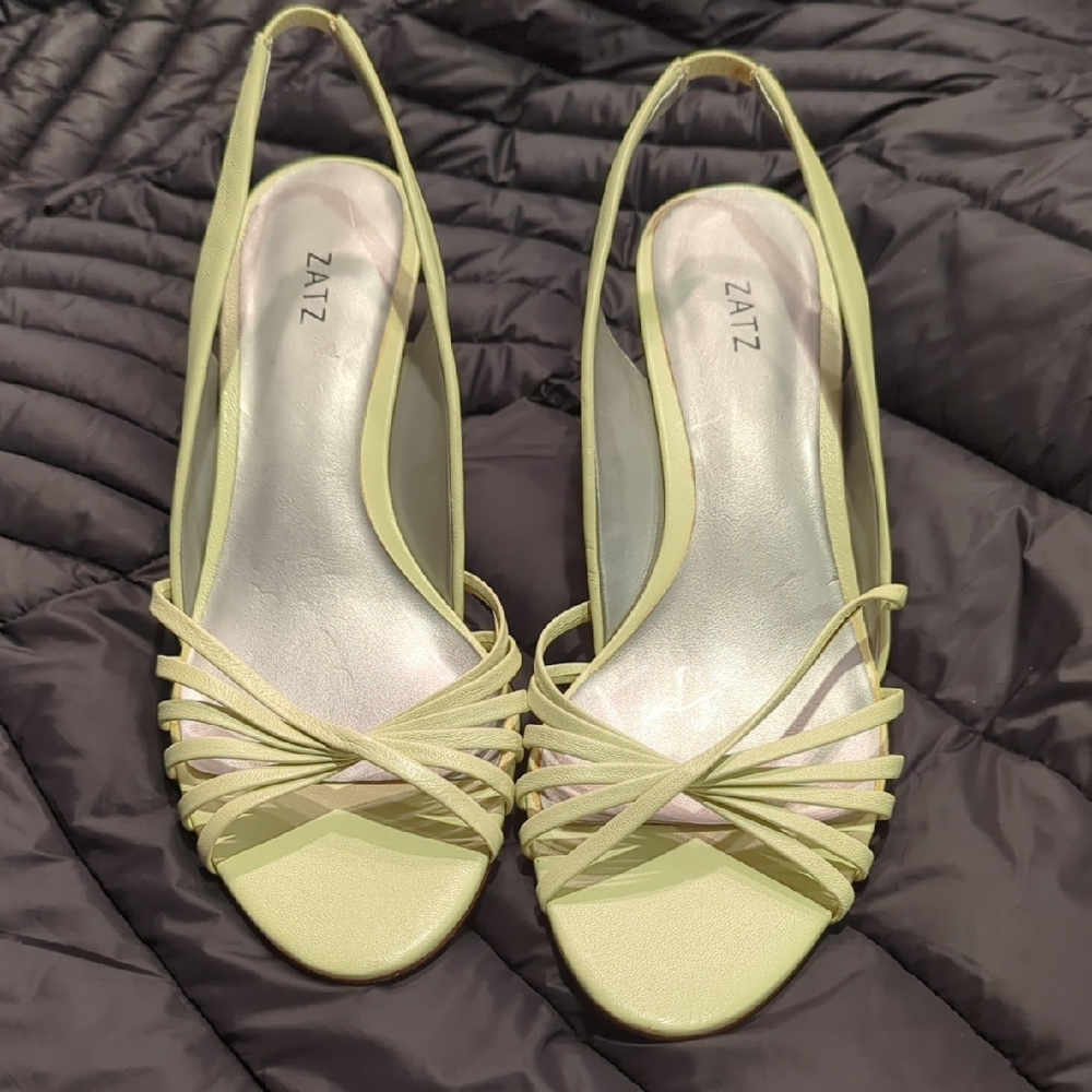 Light Green Strappy Cork Wedges